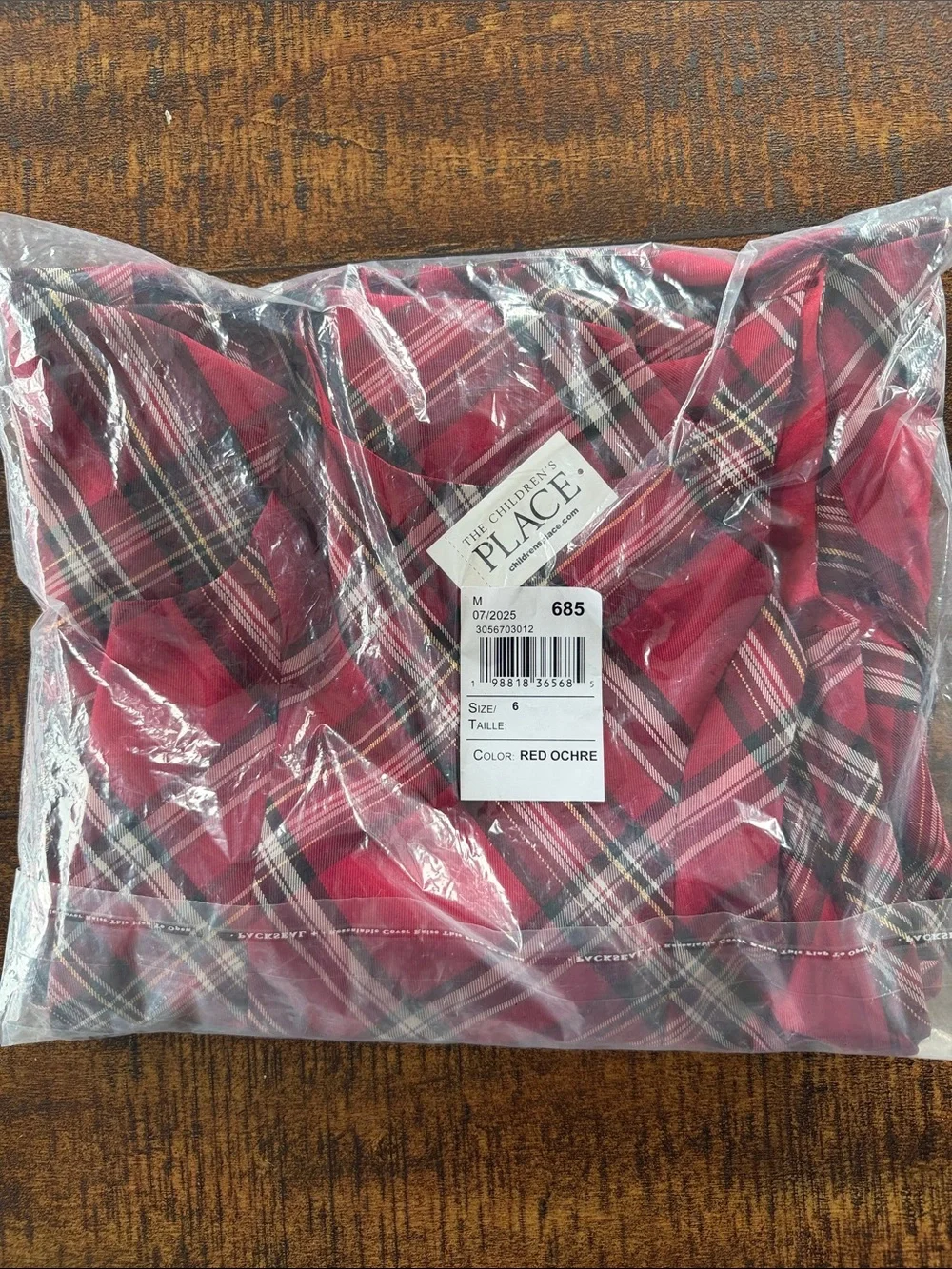 The Children's Place Red Plaid Sleeveless Bubble Hem Dress